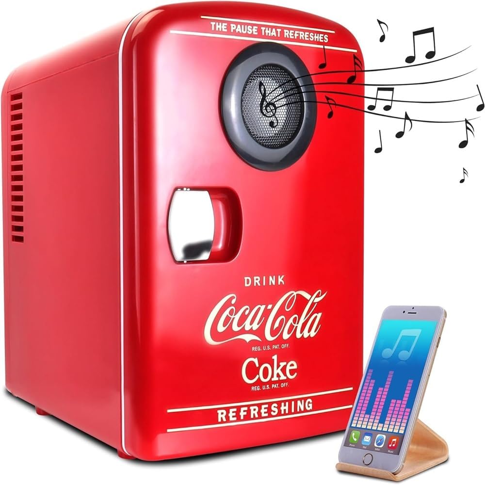 Coca-Cola Mini Fridges for Bedrooms Portable Retro Cooler Warmer 4L Quiet Small...