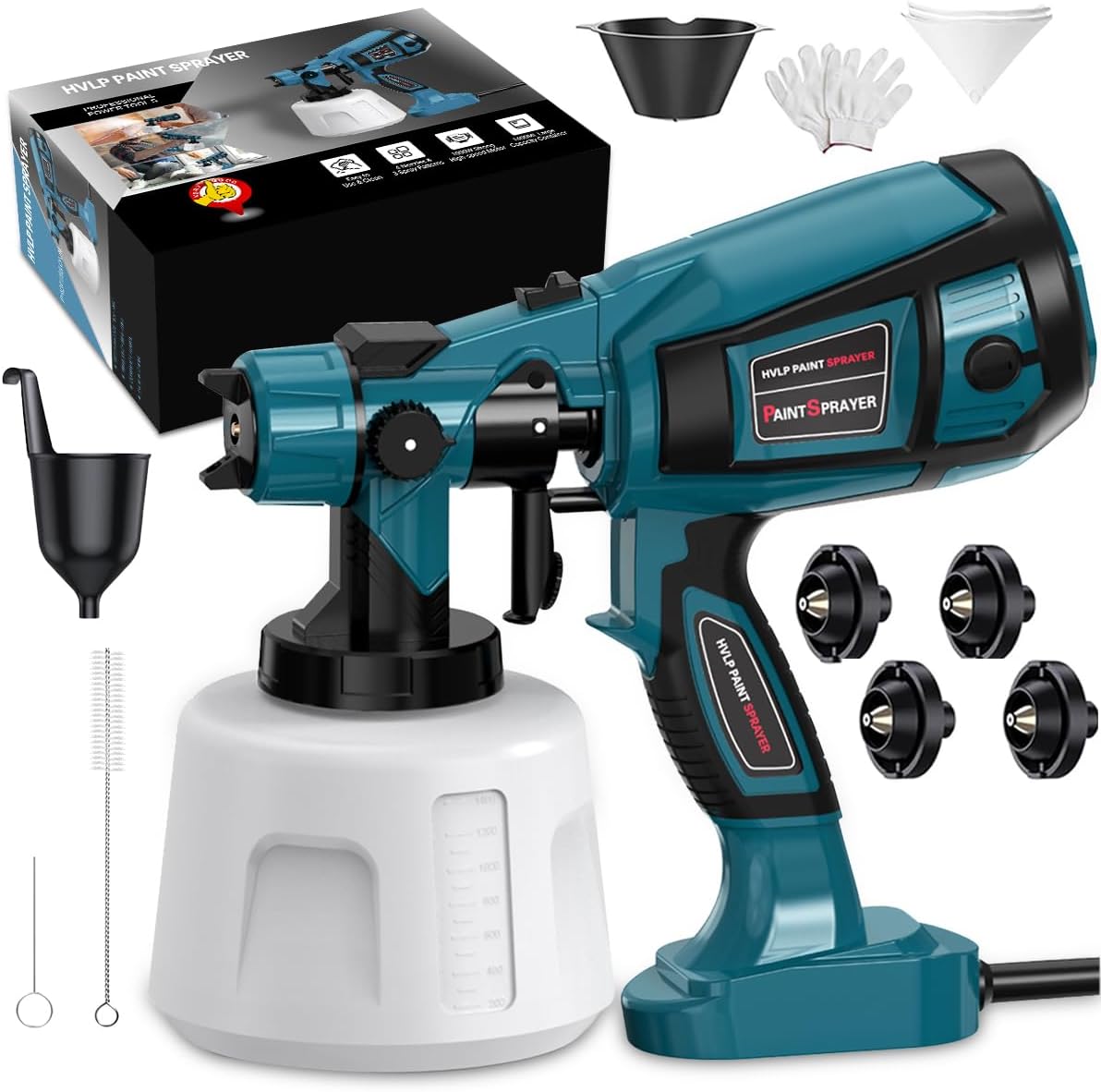 Paint Sprayer High Power Electric Spray Paint Gun with Adjustable Spray Width Kn...