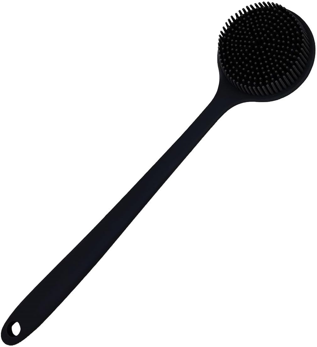Silicone Body Scrubber, Long Handle Back Scrubber for Shower, Silicone Body Brus...