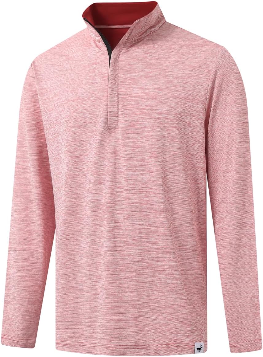 Rouen Quarter Zip Pullover Men Performance Dry Fit Mock Neck Brushed Casual Spor...