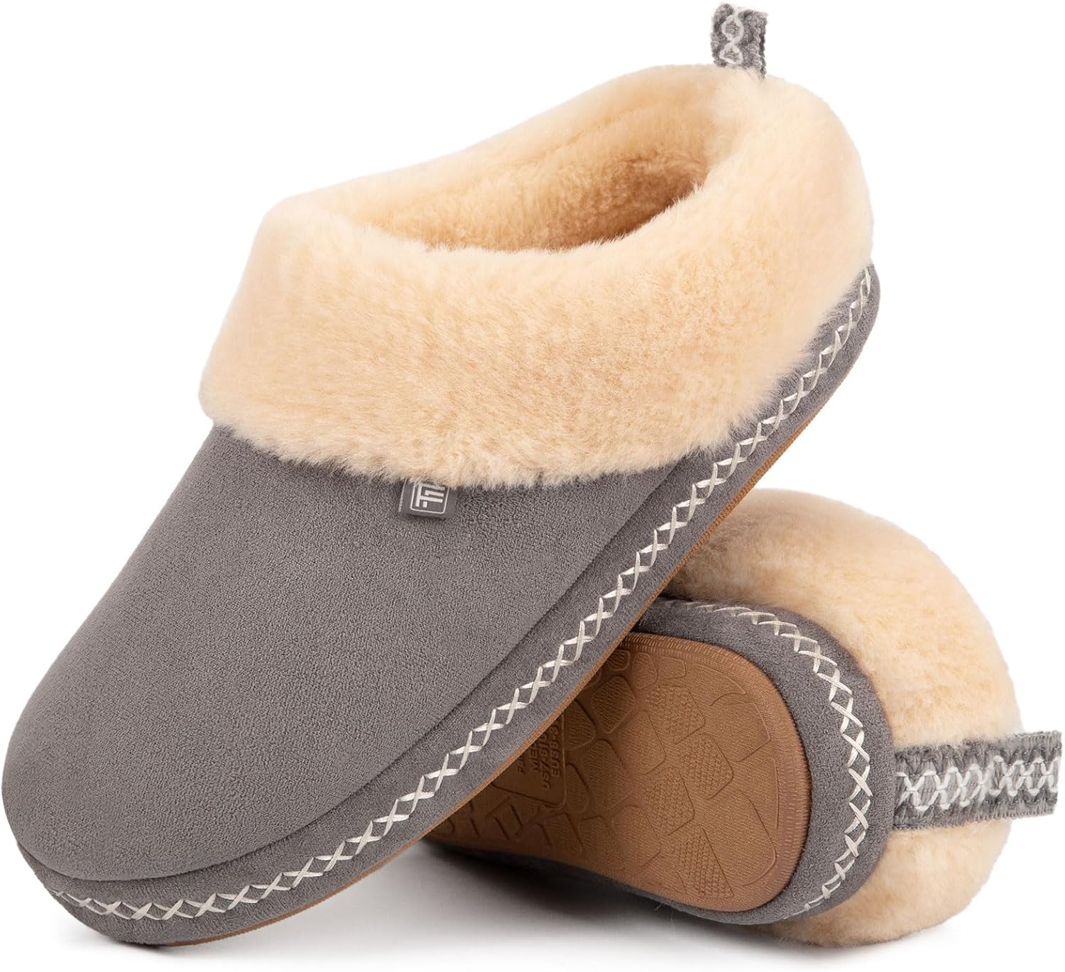 FamilyFairy Women's Comfy Microsuede Memory Foam Slippers Warm Non-slip House Sh...