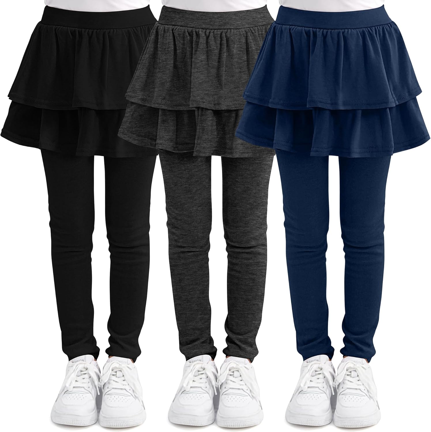 Cooraby 1/2/3 Pack Girls Leggings Toddler Girls Pants School Uniform Pants Warm...