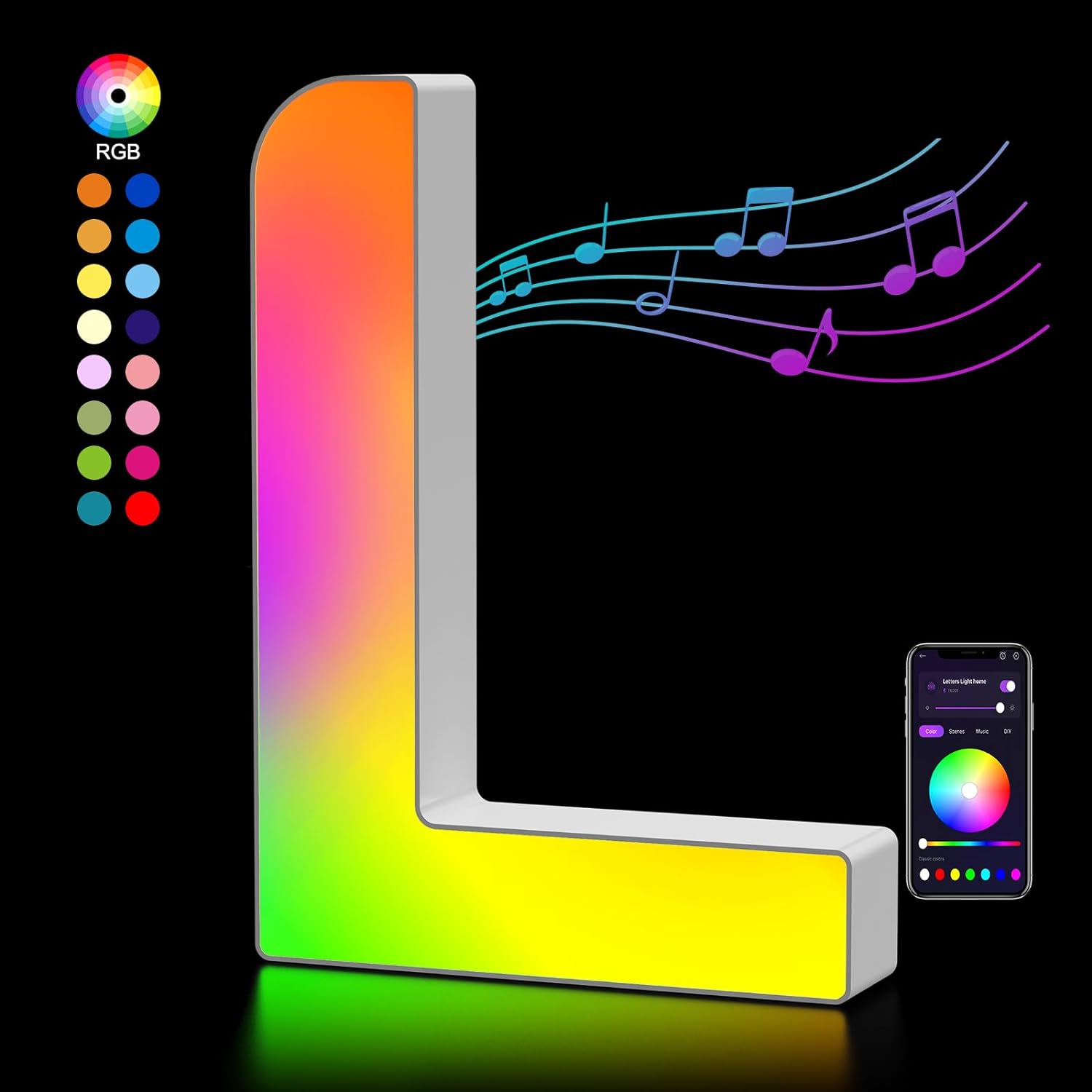 Light Up Letters USB Powered, LED Letter Lights Color Changing Alphabet Sign Gif...