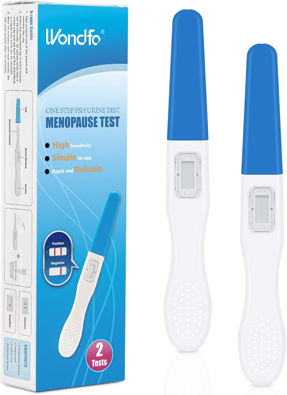 Wondfo Menopause Test Kit for Women Perimenopause Test Kit 2 Tests FSH Hormone T...