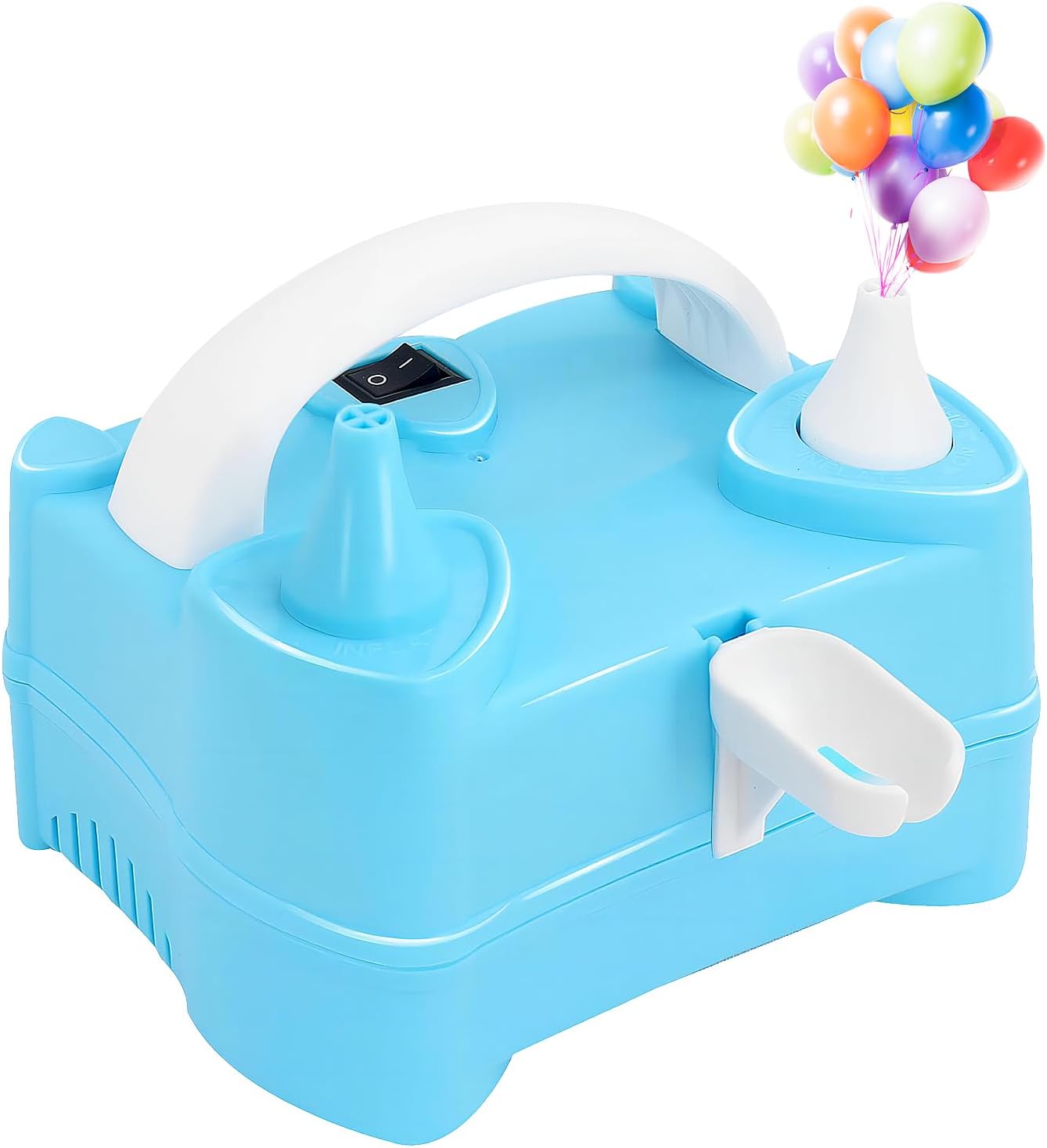 Balloon Pump Electric Air Inflator Portable Automatic Dual Nozzle Balloon Blower...