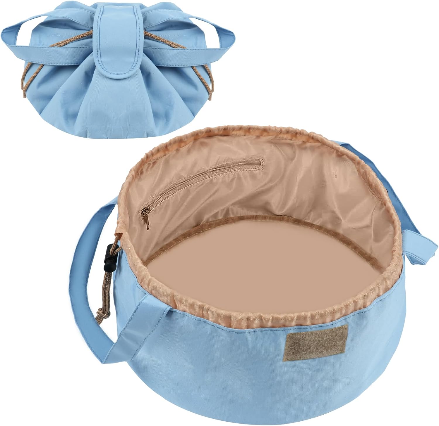 URAQT Drawstring Makeup Bag, Large-Capacity Travel Cosmetic Pouch, Portable Quic...