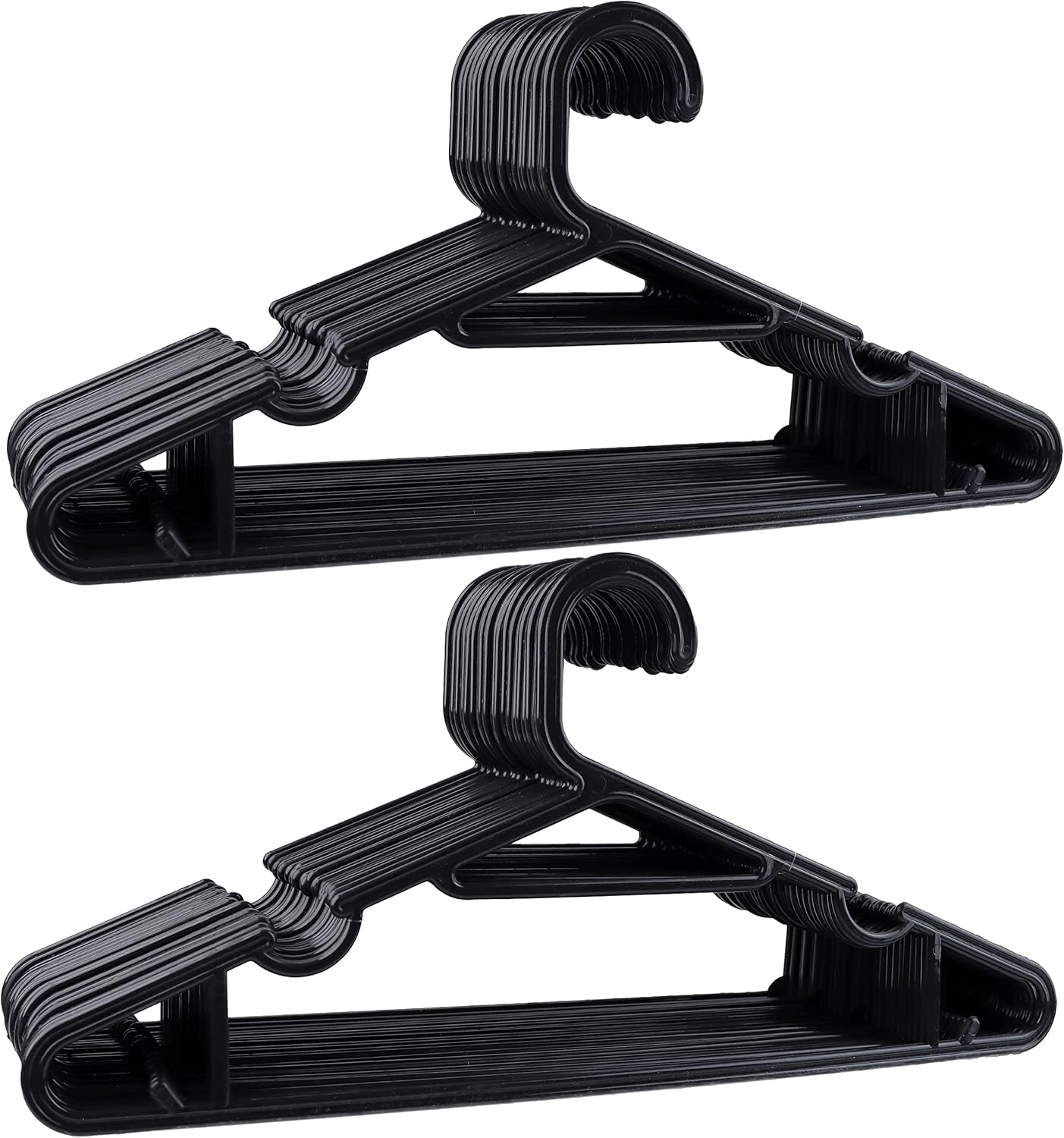 DIVCHI 50 Pack of Adult Plastic Coat Hangers with Suit Trouser Bar and Lips - Di...