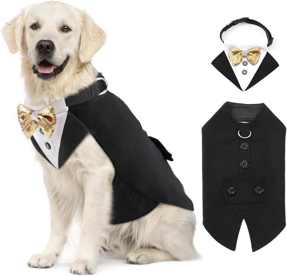 EMUST Tuxedo for Dogs, Formal Dog Costume for Wedding Halloween Christmas, Fully...