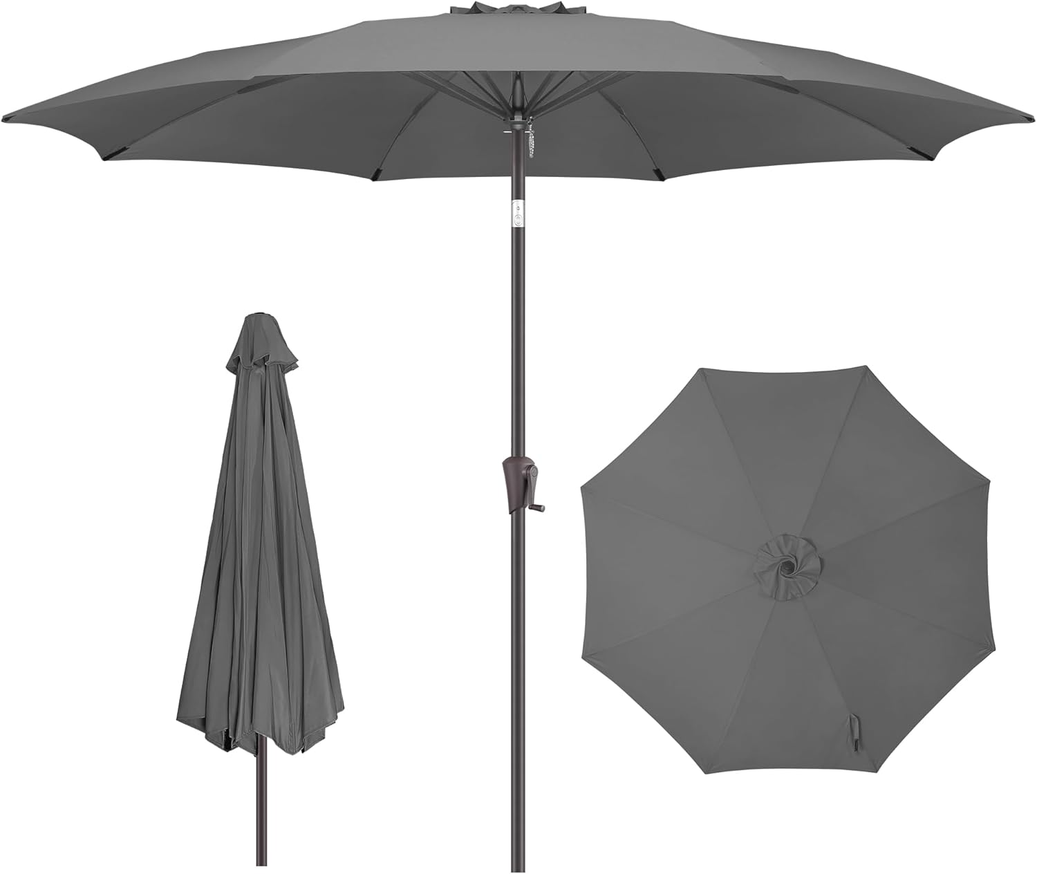 FLAME&SHADE 11 ft Outdoor Market Patio Table Umbrella with Fiberglass Rib Tips a...