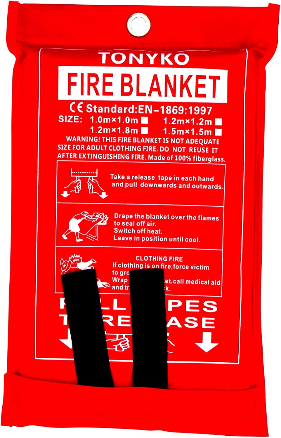 TONYKO Fiberglass Fire Blanket for Emergency Surival, Flame Retardant Protection...