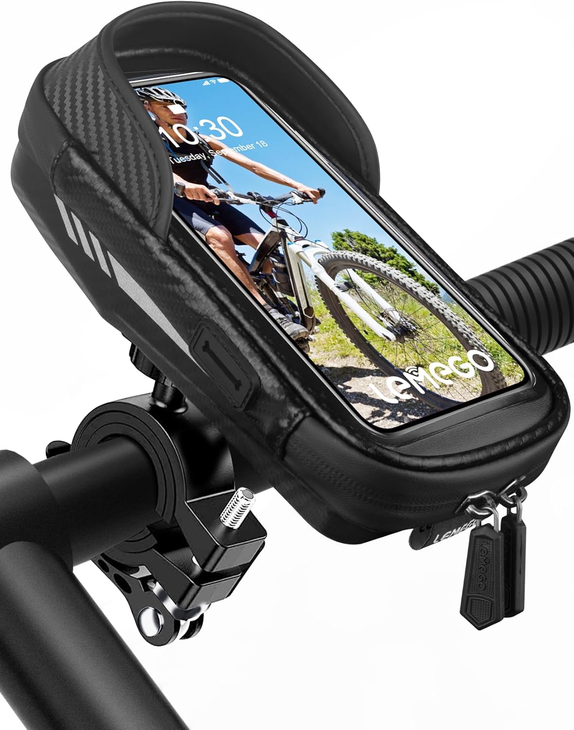 LEMEGO Bike Phone Holder Waterproof - 360° Rotatable Motorbike Phone Holder, Upg...