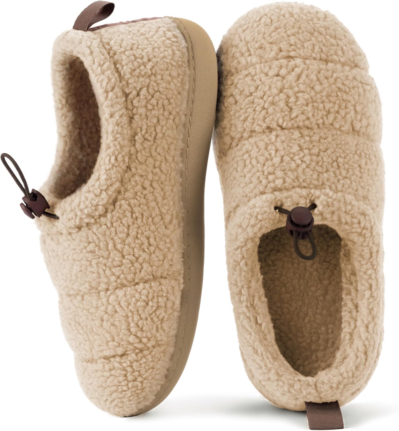 RockDove Women's Camper Moc Slipper with Sherpa Fleece 9 Beige