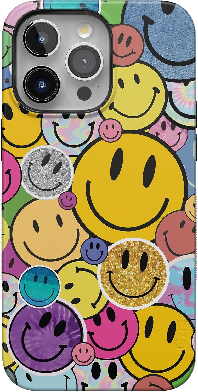 Casely iPhone 15 Pro Max Case | All Smiles | Smiley Face Sticker | Bold Case | C...