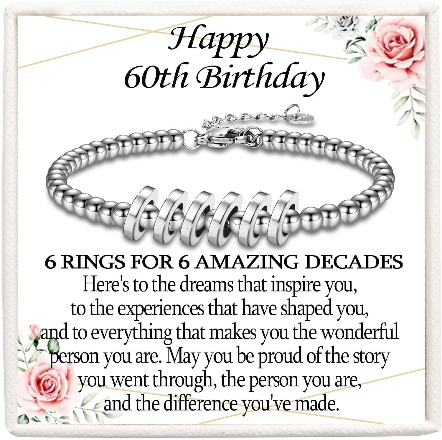 KORAS 30th 40th 50th 60th 70th 80th Birthday Gifts for Women, Birthday Bracelet...