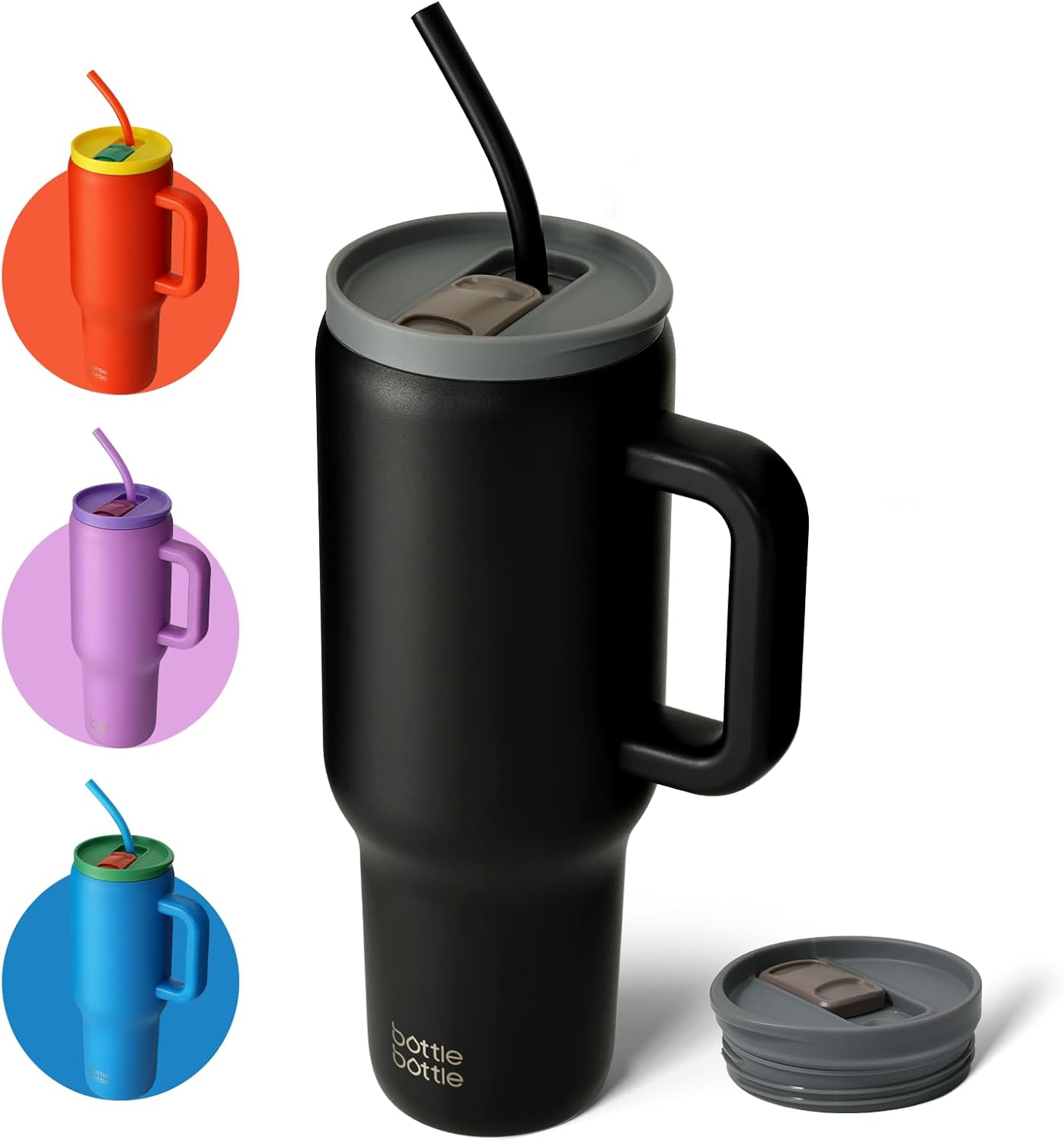 BOTTLE BOTTLE 40 oz Tumbler with Handle and Straw,Stainless Steel Vacuum Travel...