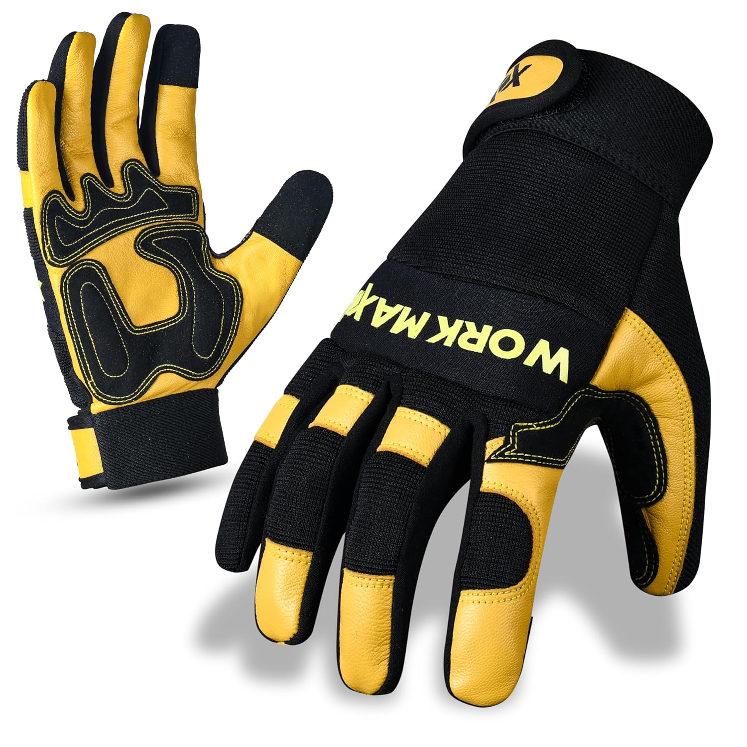 WORKMAXX Gardening Working Gloves Garden Thorn Proof Flexible Heavy Duty Leather...