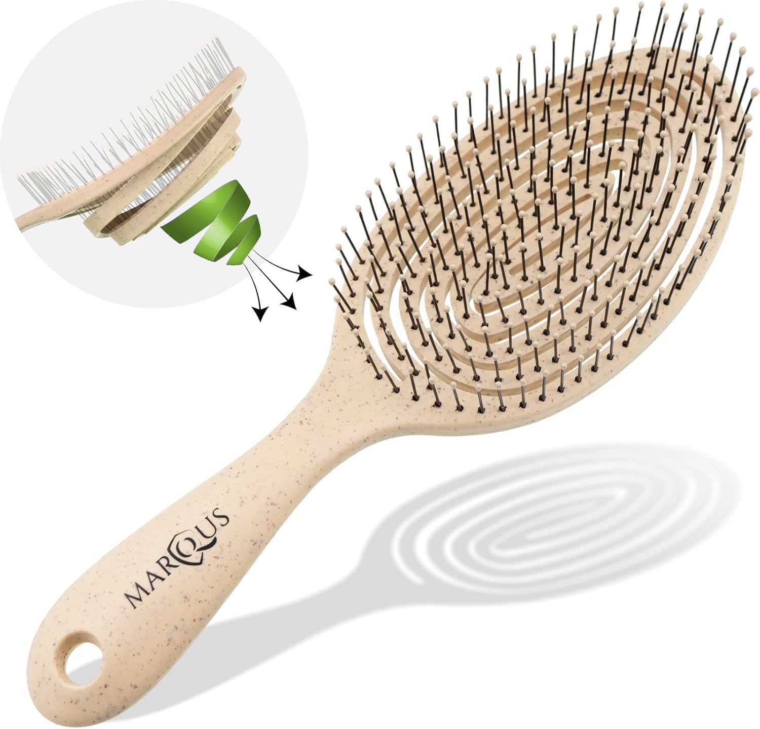 marQus Detangle Hair Brush women and men, Exclusive Ultra-soft bending Bristles...