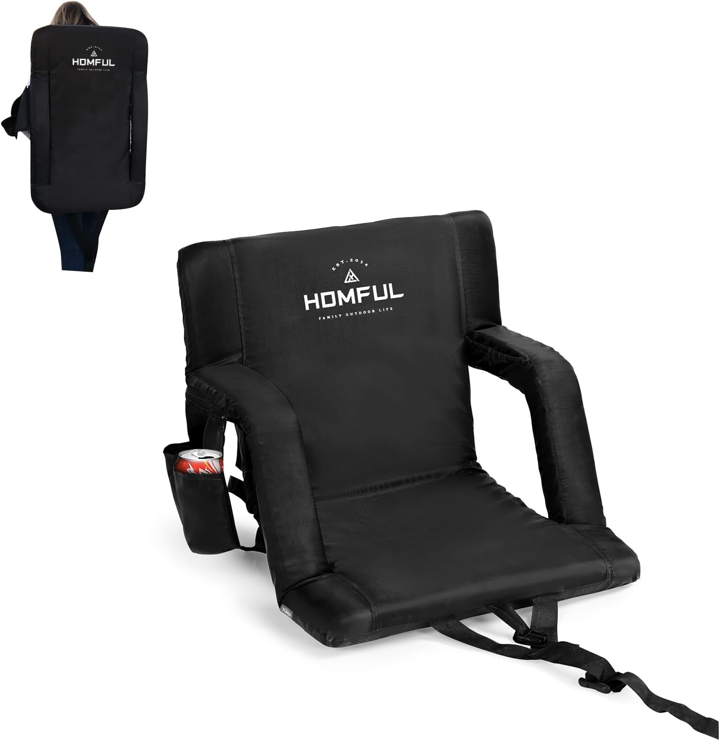 HOMFUL Folding Stadium Seats for Bleachers with Lumbar and Back Support Portable...