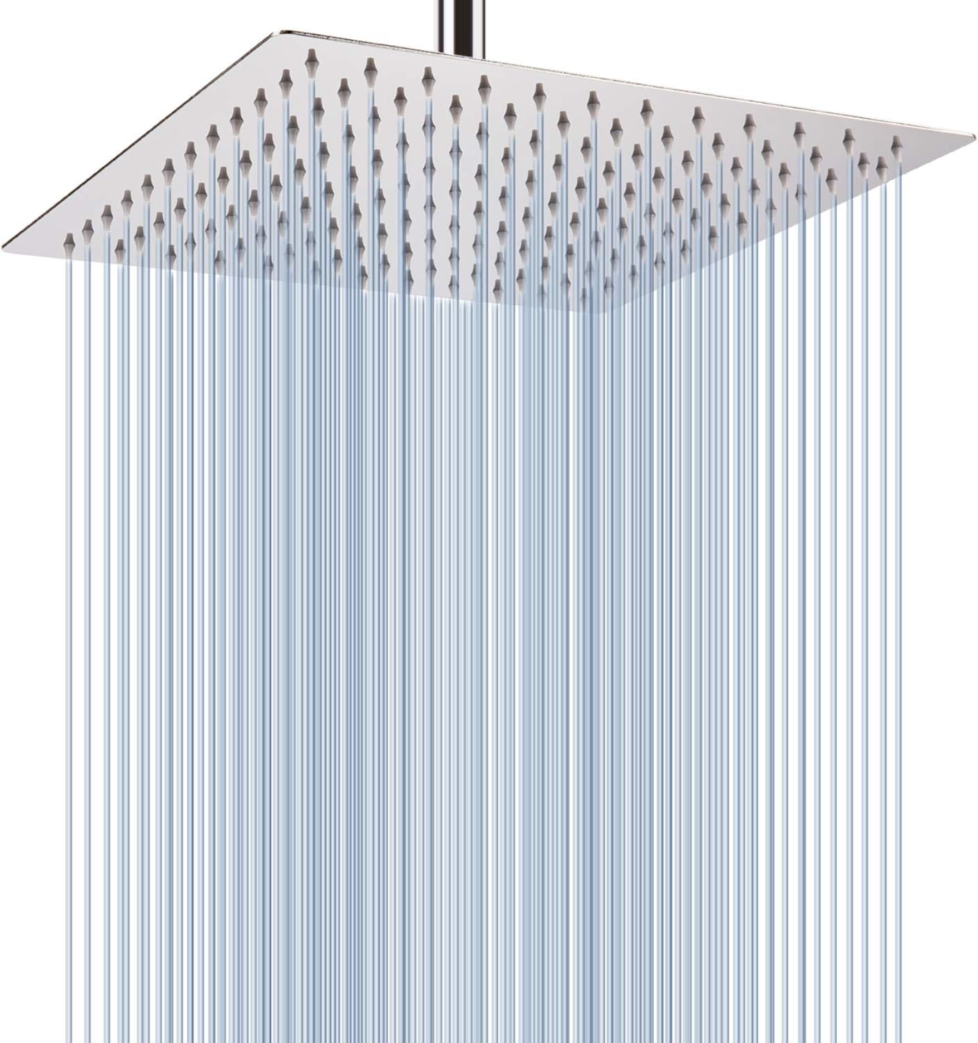 Rain Shower Head, Voolan 12'' Large High Pressure Rainfall Shower Head, 304 Stai...