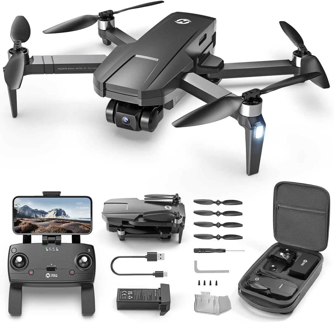 Holy Stone HS720R 3 Axis Gimbal GPS Drones with Camera for Adults 4K EIS; FPV RC...