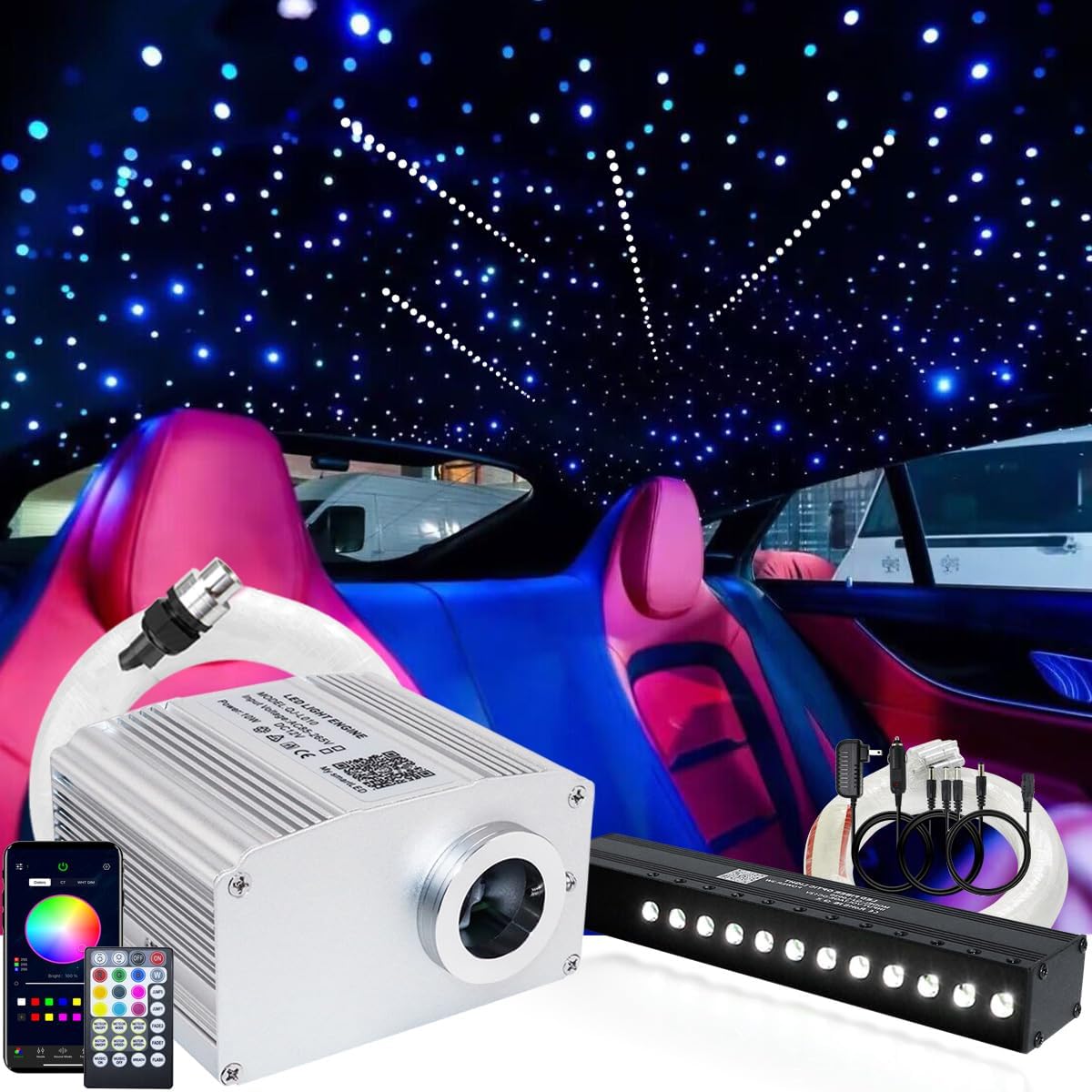 AMKI Twinkle 10W Mixed 460pcs Fiber Optic Starlight Kit with Shooting Star,0.03i...