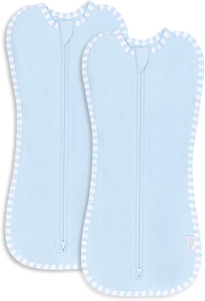 Comfy Cubs Swaddle Blanket Baby Girl Boy Easy Zipper Wrap 2 Pack Newborn Infant...
