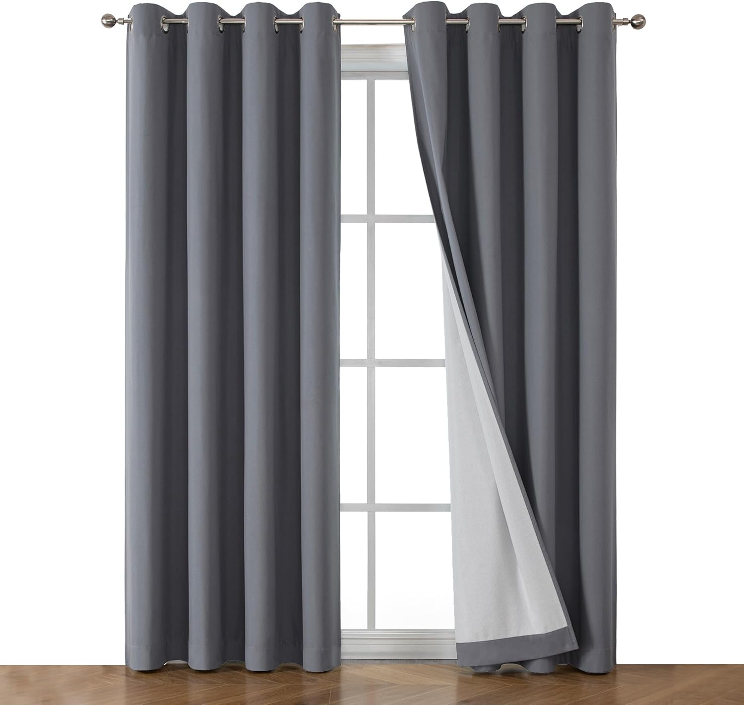 OWENIE Maya 100% Blackout Curtains 72 Inches Long 2 Panels Set, Thick Completely...