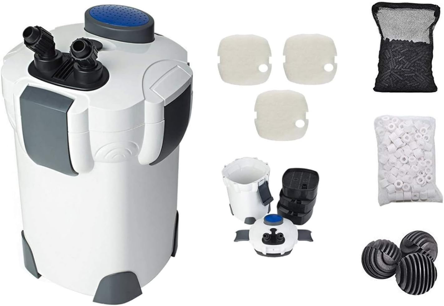 SunSun Hw302 265GPH Pro Canister Filter Kit, white...