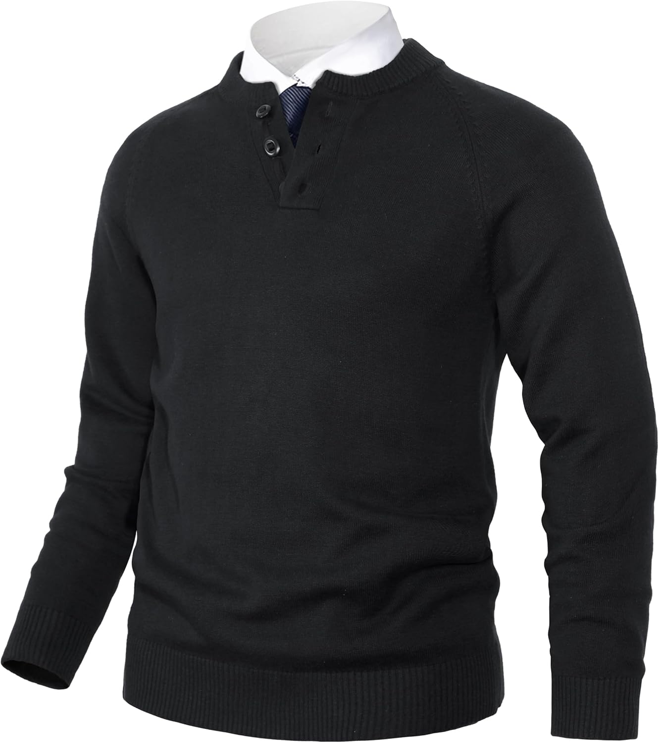 Pioneer Camp Men's Henley Knit Sweater Long Sleeve Button Pullover Sweaters Casu...