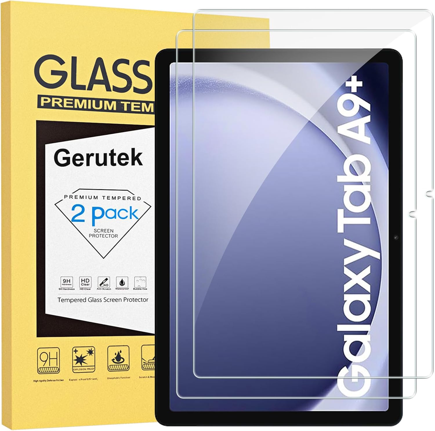 Gerutek 2-Pack Screen Protector for Samsung Galaxy Tab A9 Plus 11 inch 2023, SM-...
