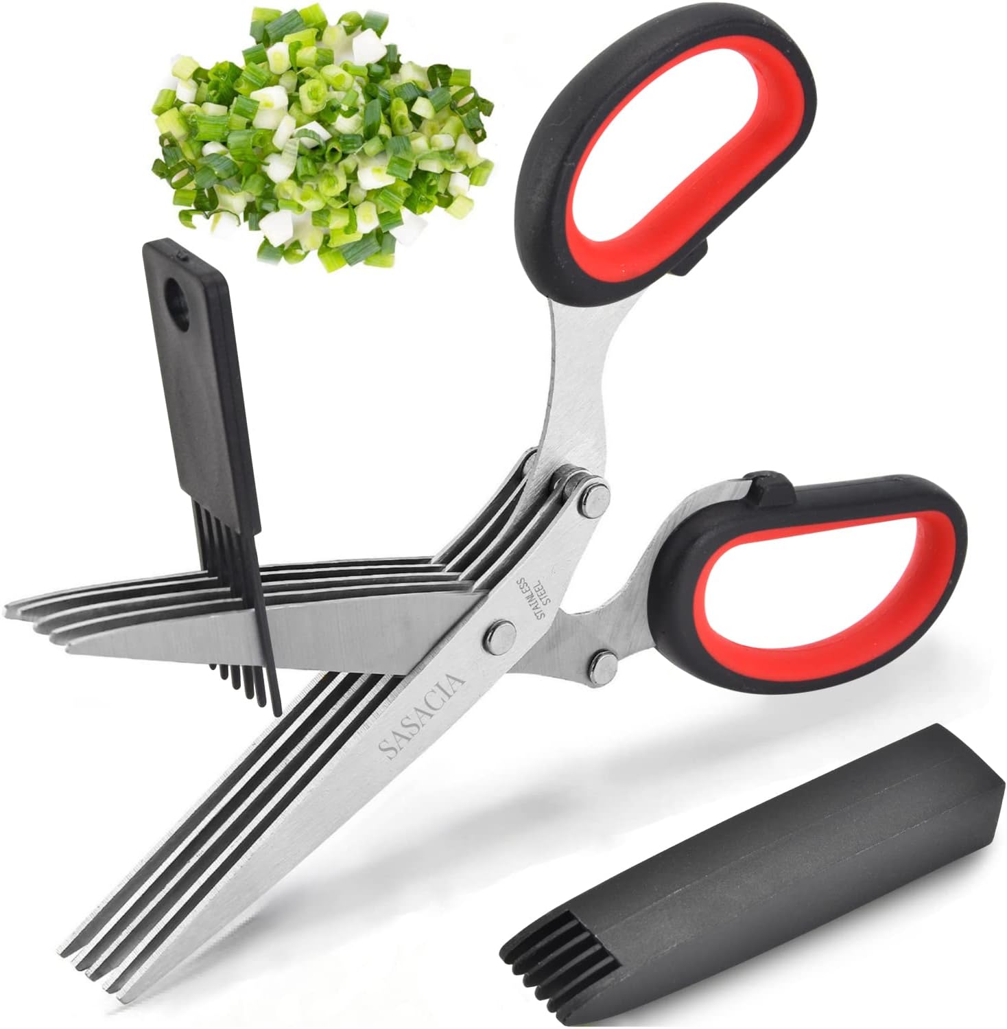 Herb Scissors Set - Herb Scissors With 5 Blades and Cover, Cool Kitchen Gadgets...
