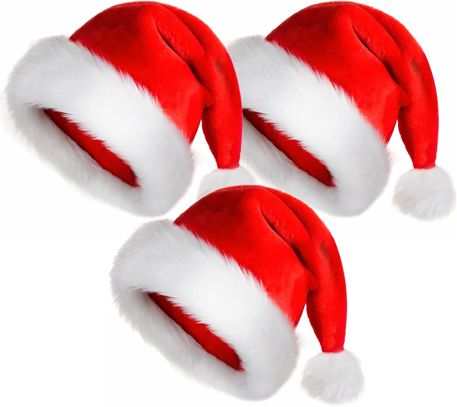 TLarder Santa Hat Christmas Hats Adults: Luxury Xmas Holiday Hat for Adults Unis...