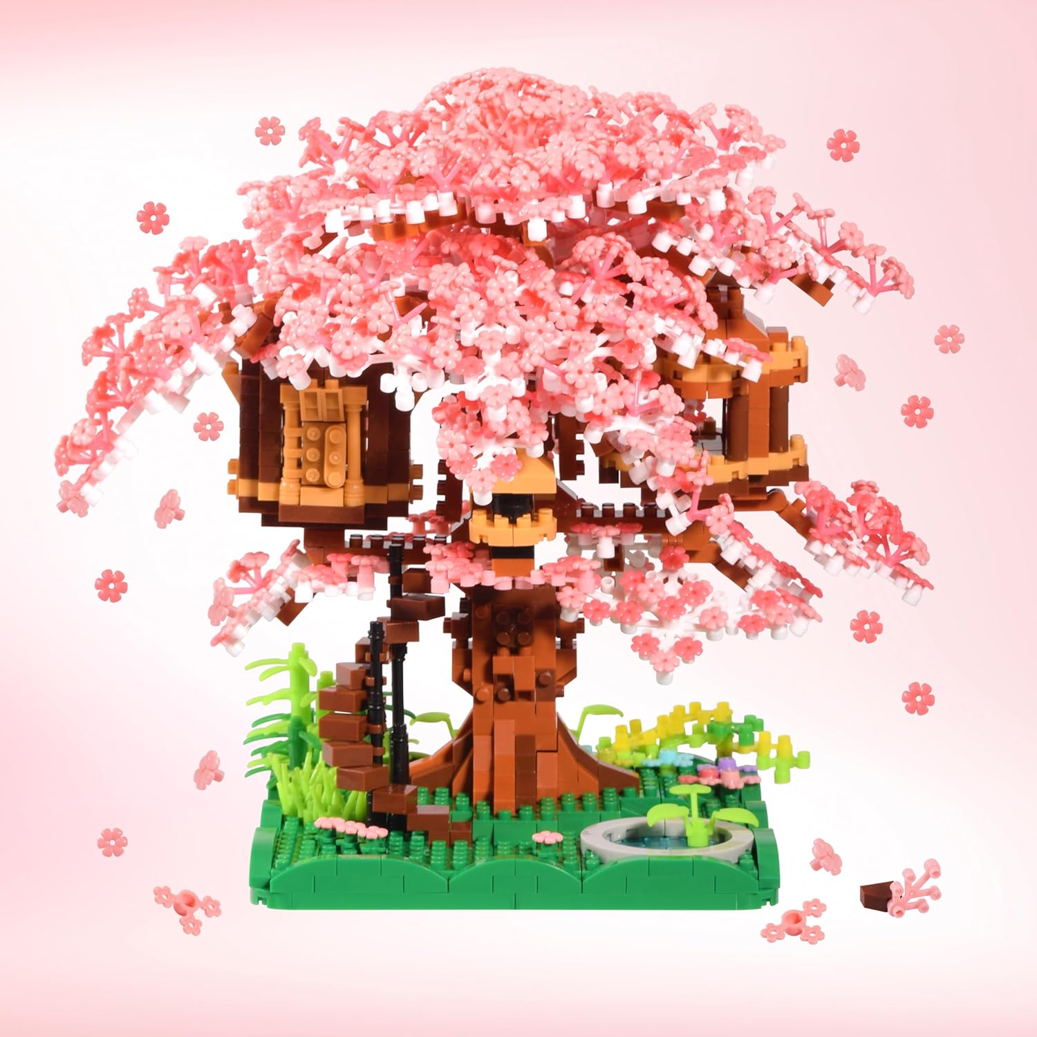 Japanese Cherry Bonsai Blossoms Tree House Model Sets for Adults Architectural F...