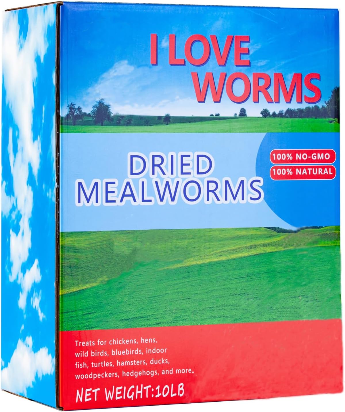 I LOVE WORMS Dried Mealworms (10lb), 100% Natural Non-GMO, High-Protein Mealworm...