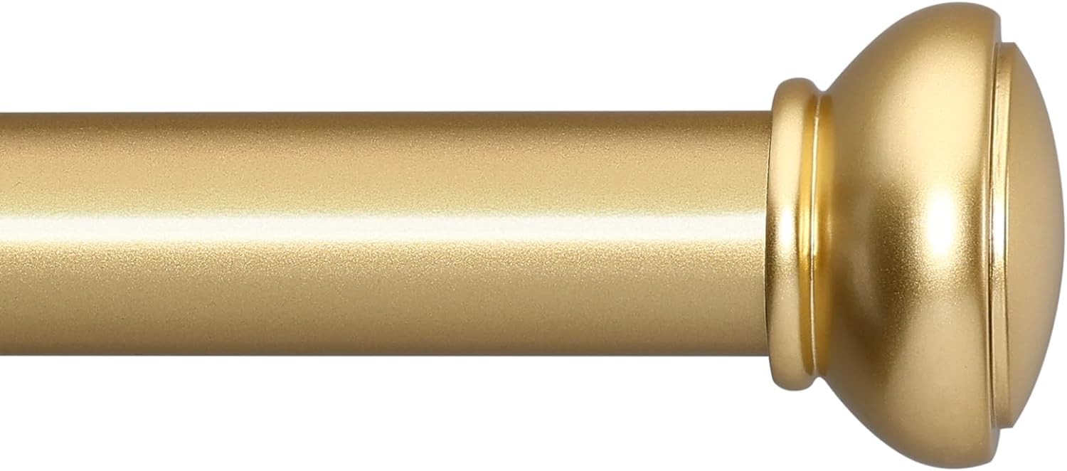 Gold Curtain Rods for Windows 28 to 144 Inches Adjustable 1 Inch Diameter Decora...