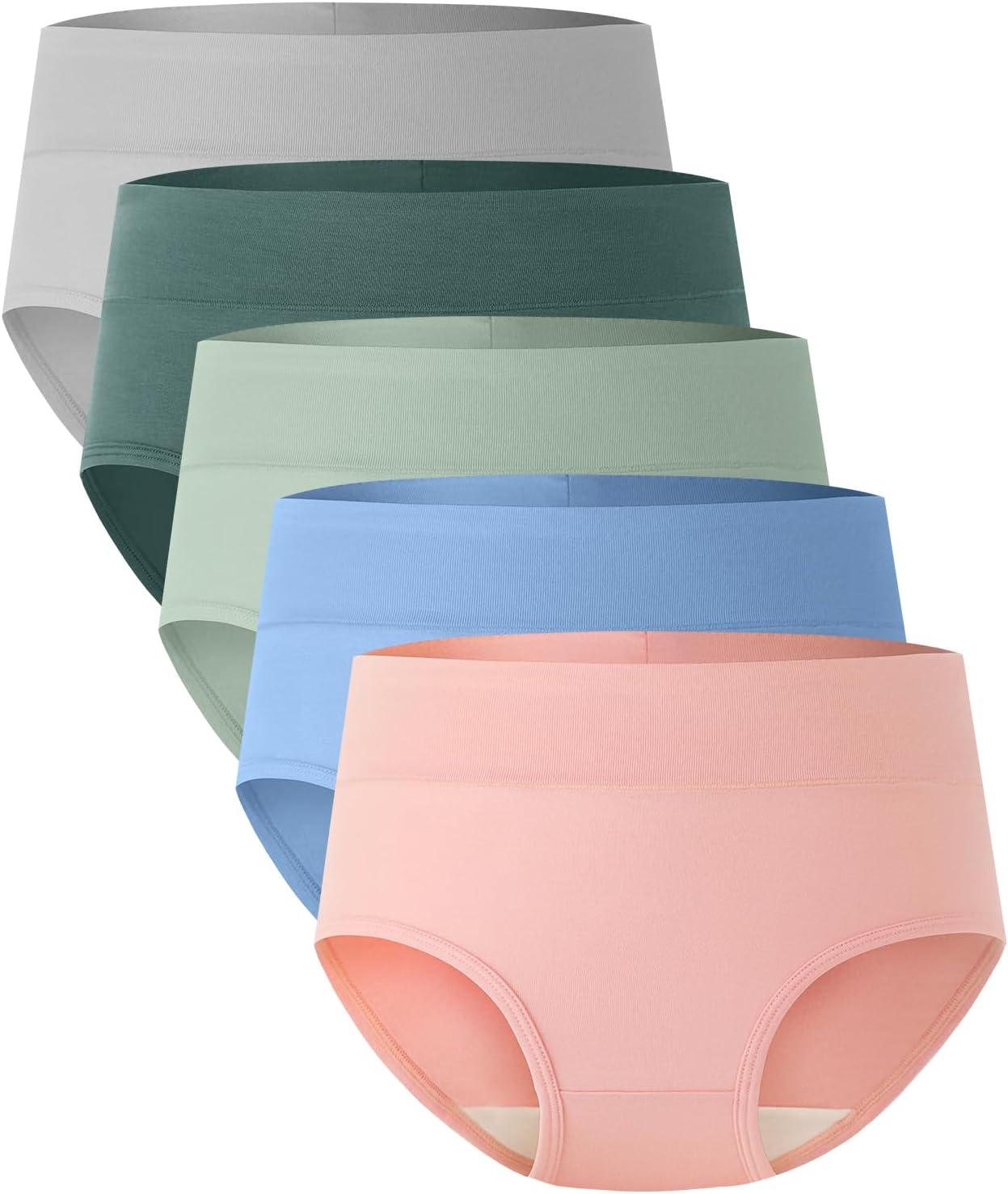 BAMBOO COOL Women's Underwear High Waisted Briefs Full Coverage Soft and Breatha...