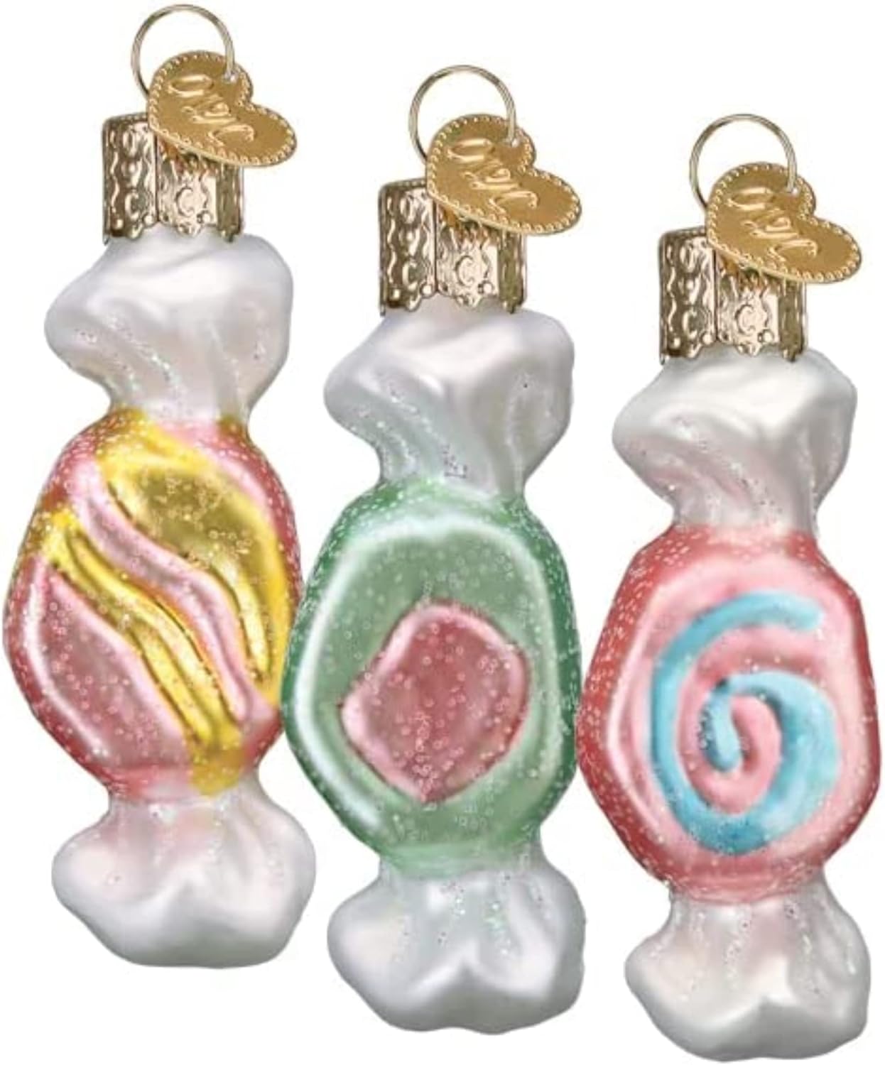 Old World Christmas Salt Water Taffy Set (3PC) Glass Blown Ornaments for Christm...