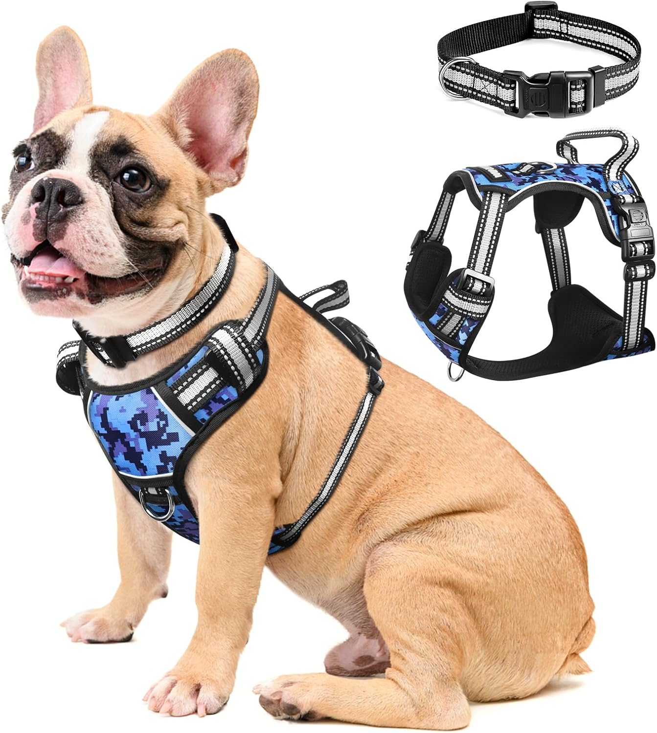 WINSEE Dog Harness No Pull, Pet Harnesses with Dog Collar, Adjustable Reflective...