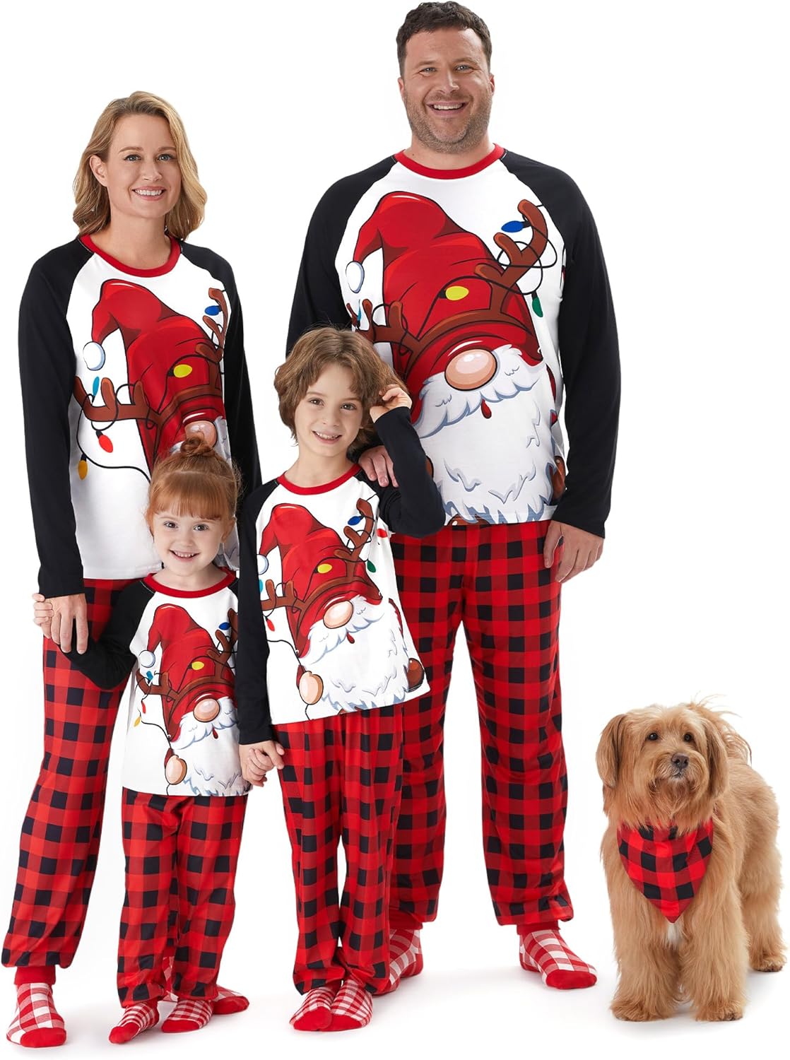 PATPAT Family Christmas Pjs Matching Sets Xmas Holiday Jammies Plaid Christmas P...