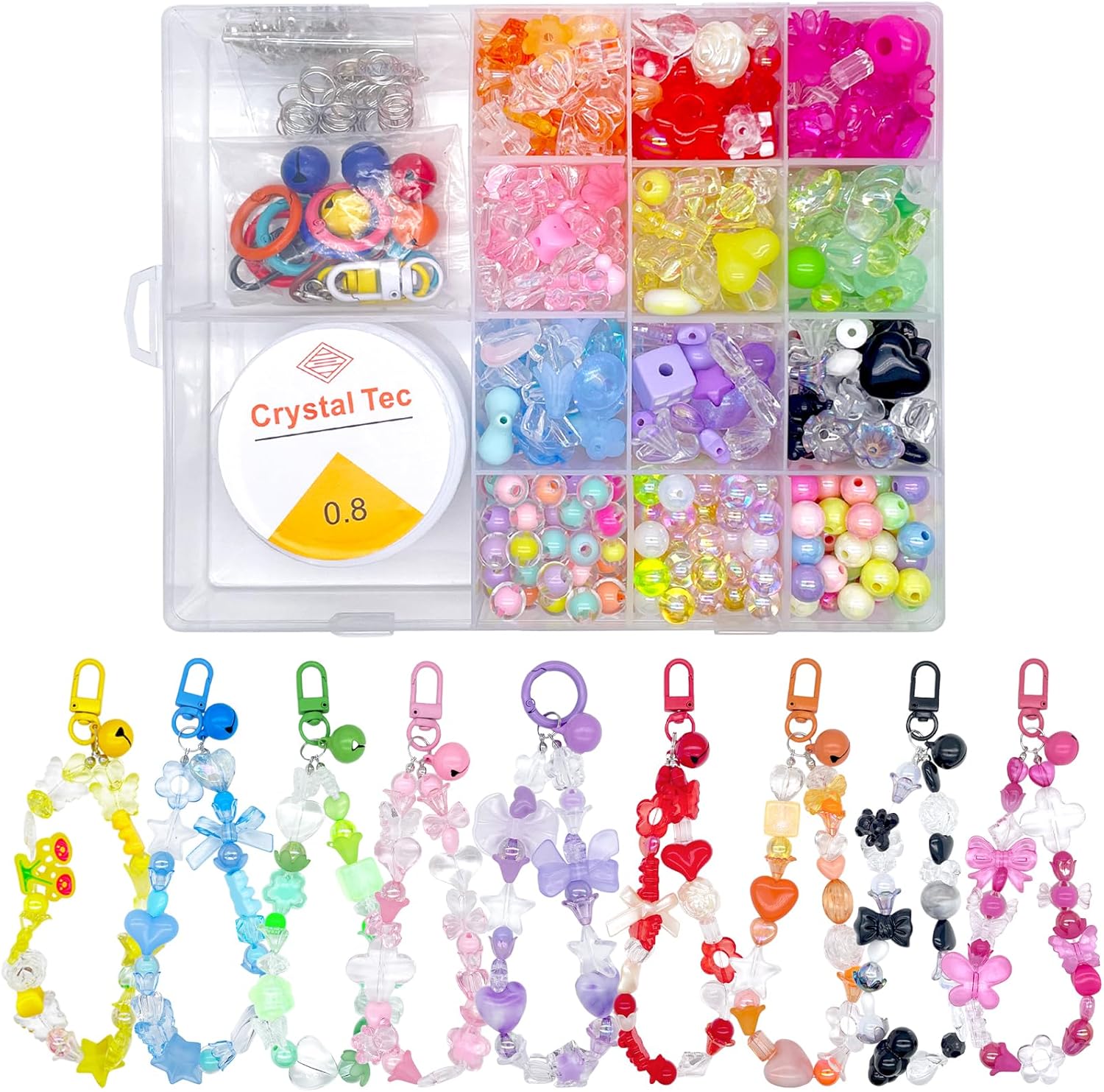 Xmada 750 PCS Acrylic Assorted Beads - Aesthetic Beads Cute Beads for Bracelets...