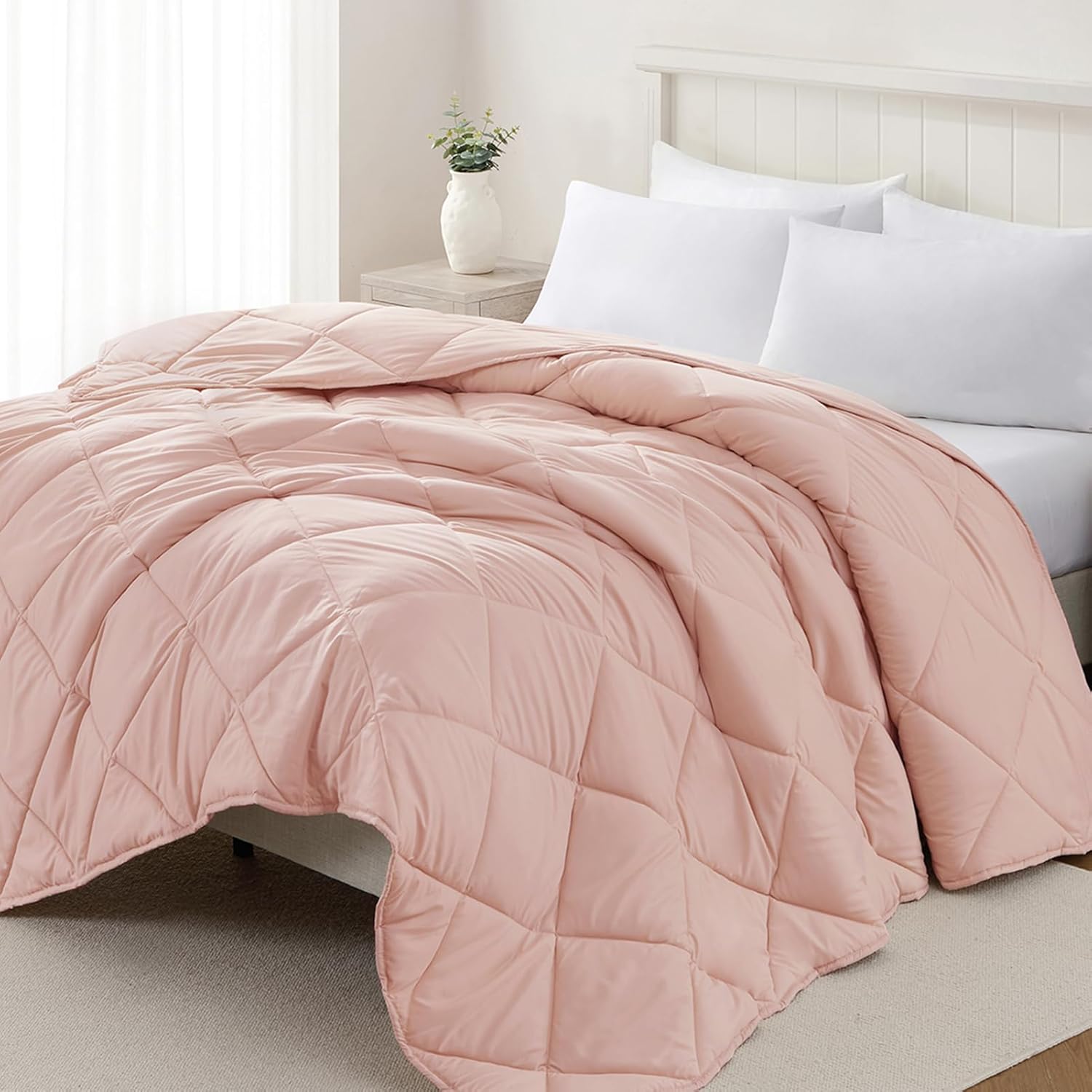 Homelike Moment Lightweight Twin Comforter-Pink Duvet Insert Down Alternative Co...