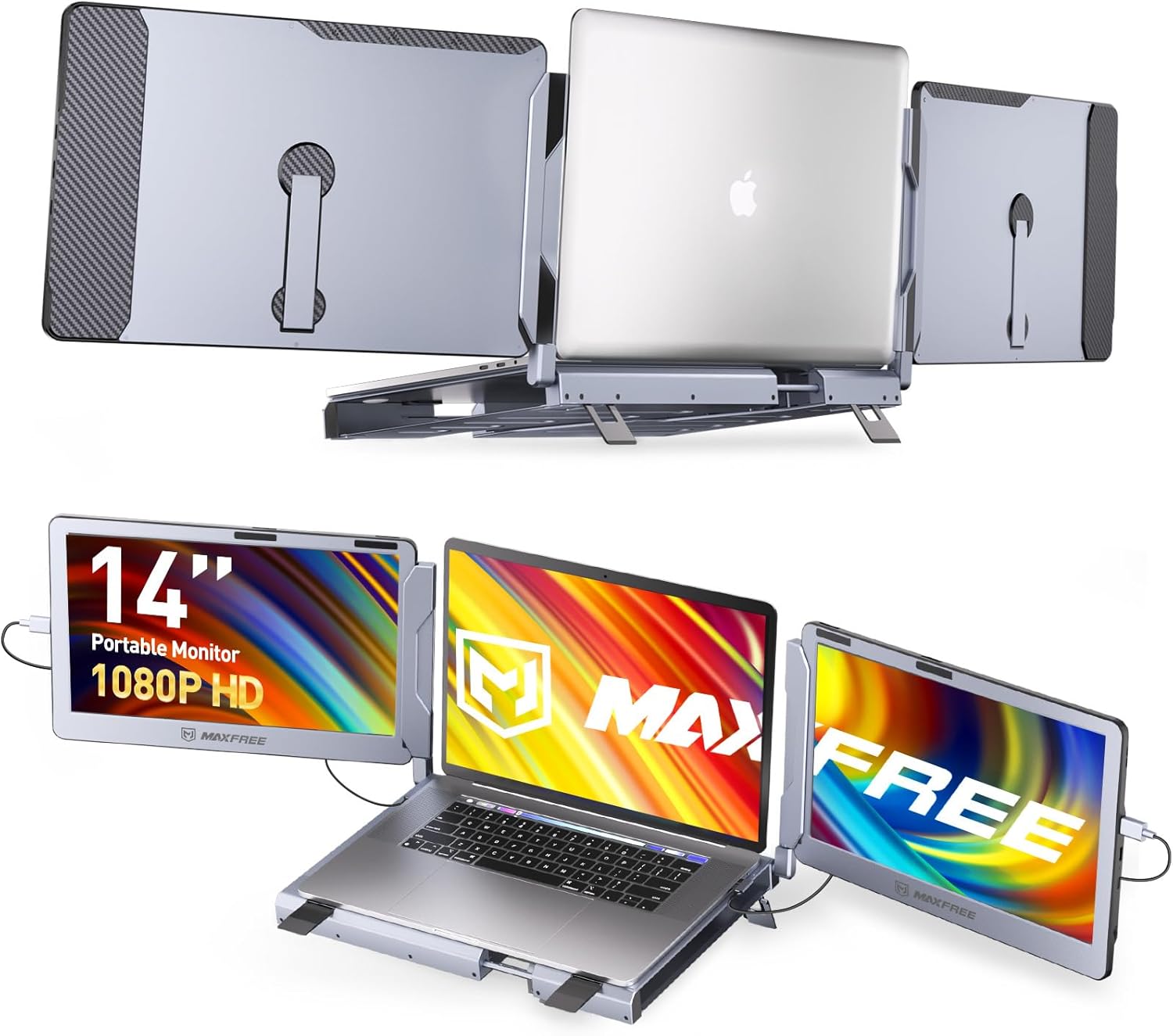 F2 Triple Screen Laptop Monitor Extender with 360°...