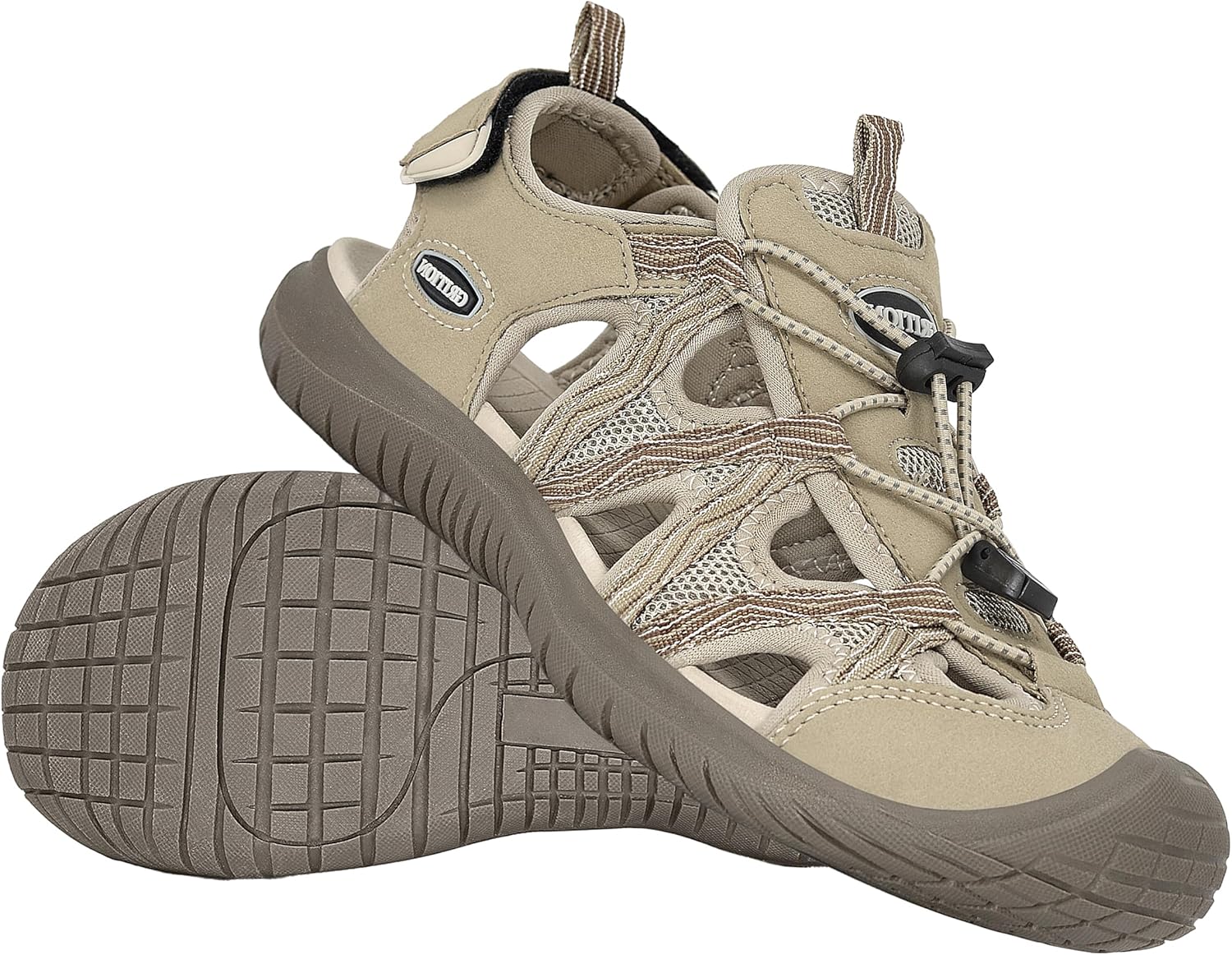 GRITION Hiking Sandals Women Closed Toe, Waterproof Lightweight Adjustable Hikin...