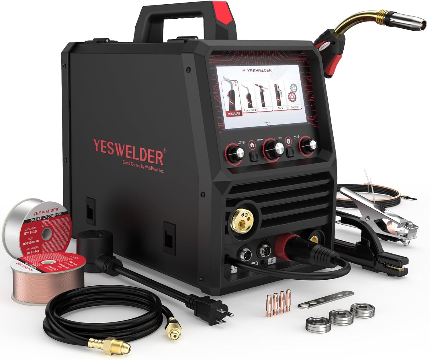 YESWELDER Firstess DP200 Dual Pulse,7-Inch LCD Screen 120/240V Dual Voltage MIG...
