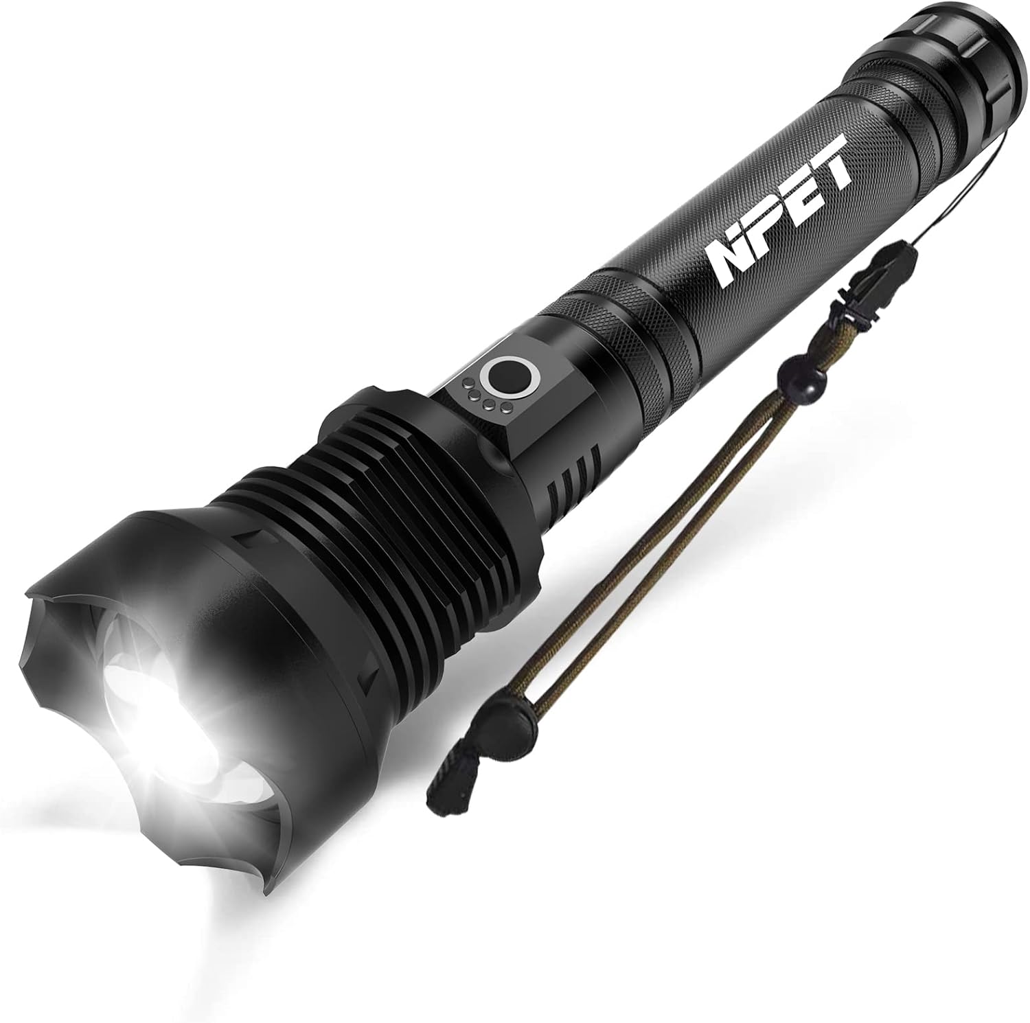 NPET XHP70 LED Flashlight USB Rechargeable Tactical Flashlight, Super Bright 200...