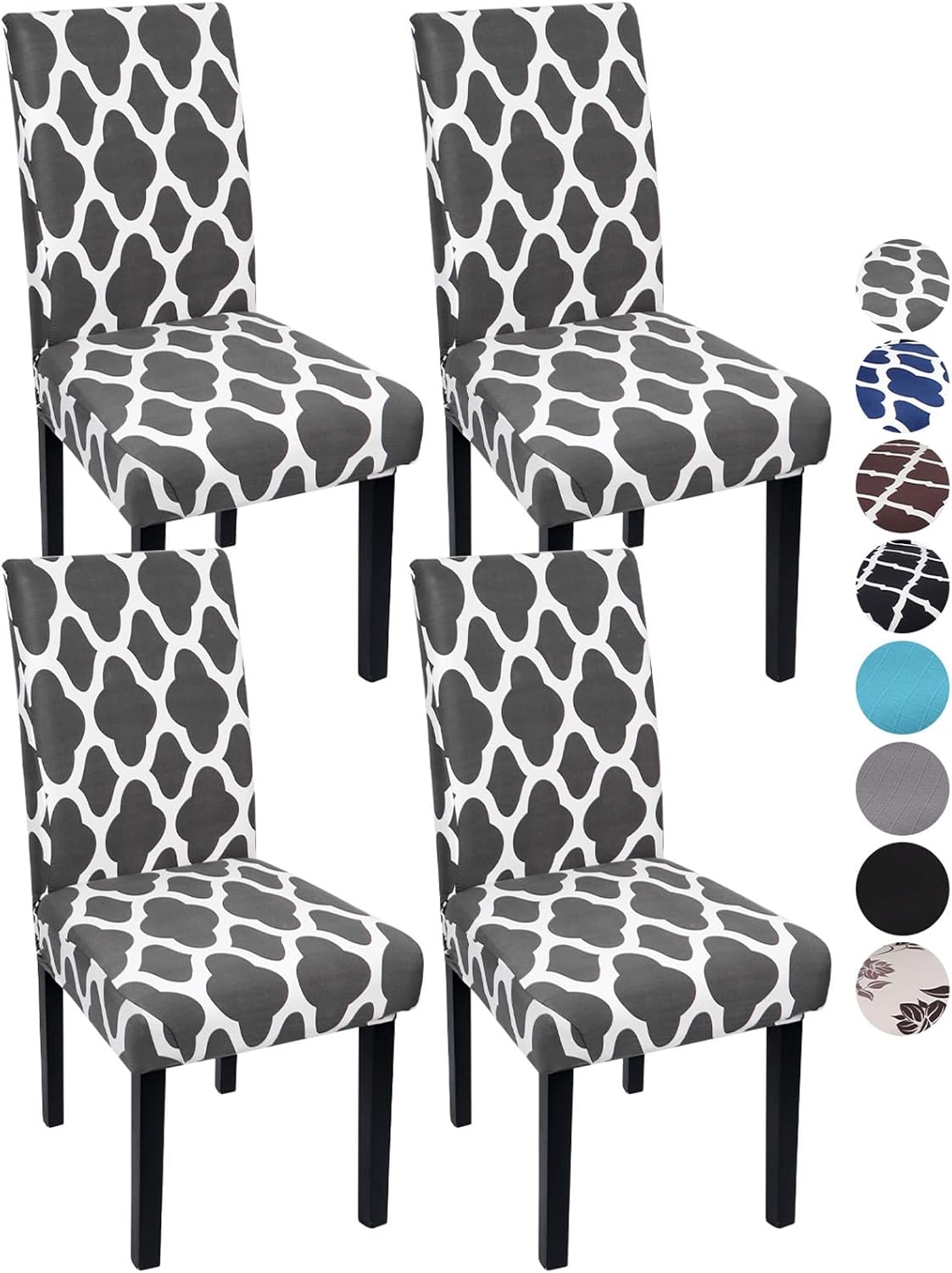 YIMEIS Dining Room Chair Covers Set of 4, Washable Kitchen Seat Protector, Remov...