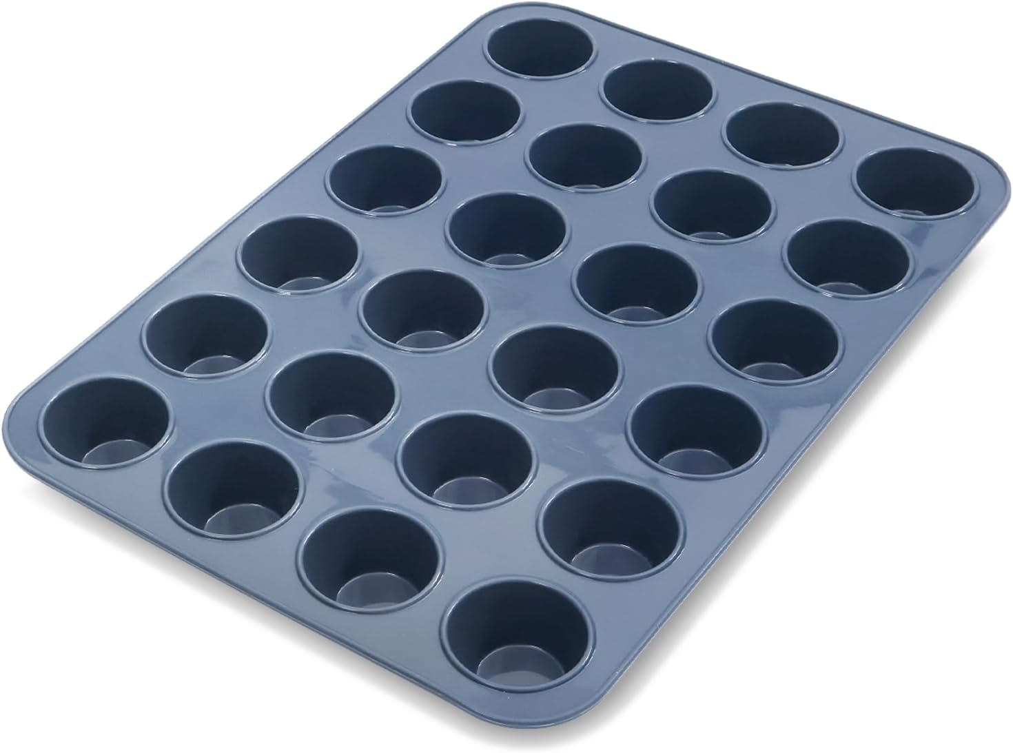 MIni 24 Cups Silicone Muffin Baking Pan & Cupcake Tray - Nonstick Cake Molds/Tin...