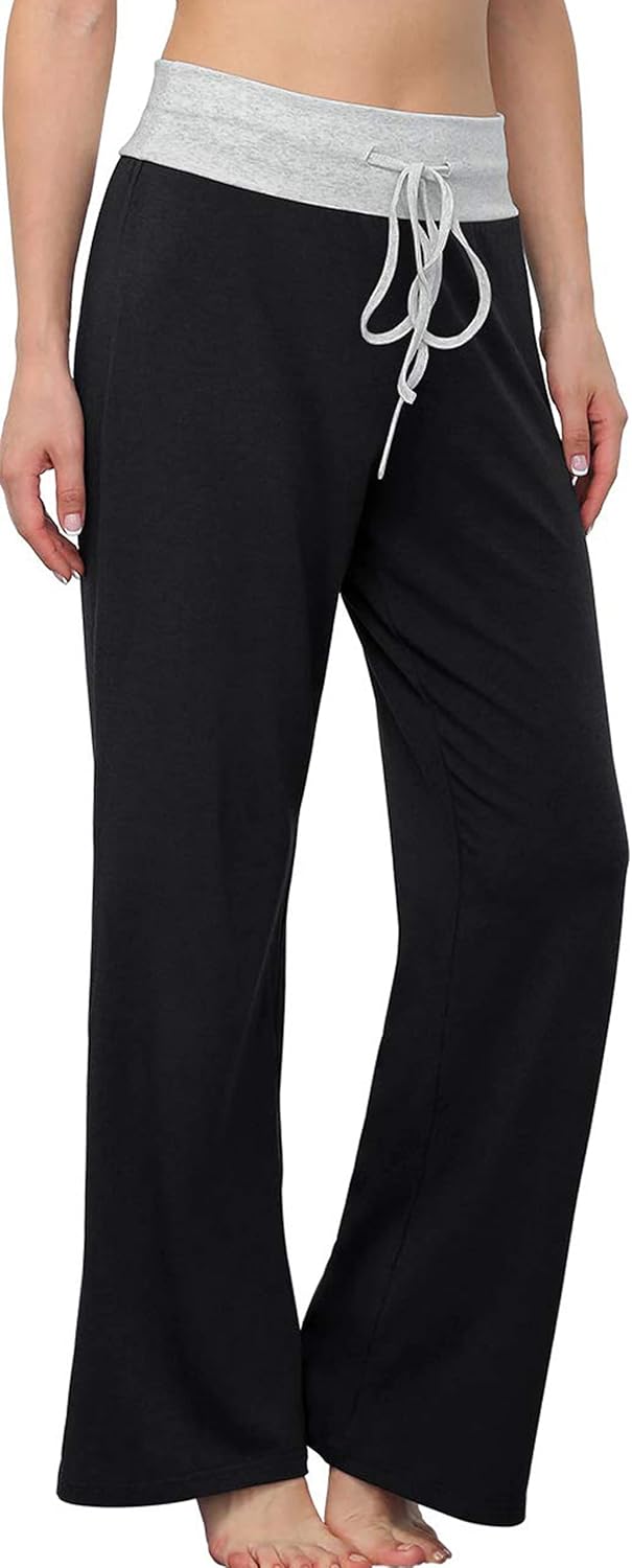 iniber Women's Floral Wide Leg Pajama Pants Casual Yoga Palazzo Drawstring Loose...