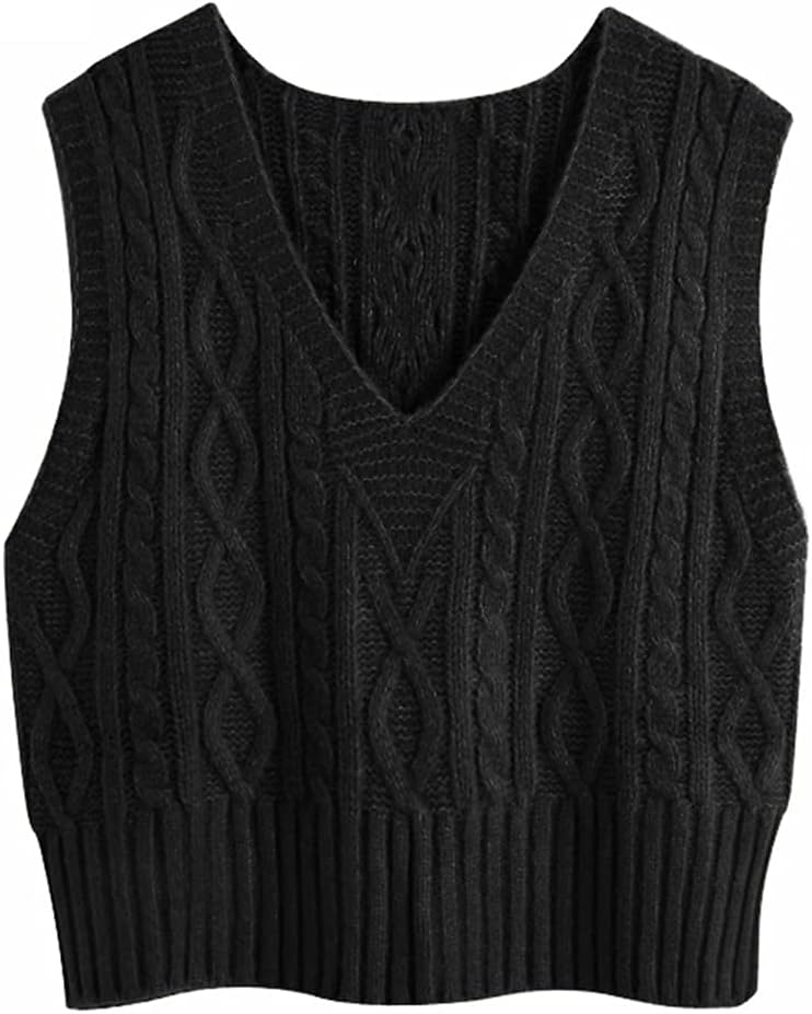 Aoysky Sweater Vest Women's V-Neck Sweater Tank Tops Pullover Cable Knit Vest So...