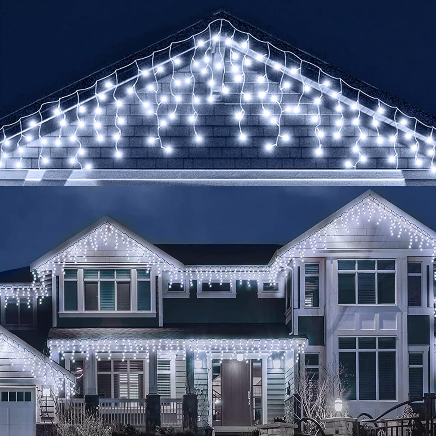 LEDYA Icicle Outdoor Christmas Lights, 46ft/14m 360 LED Outdoor Fairy Lights, Ma...